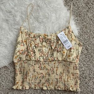 NWT Pacsun yellow floral tank